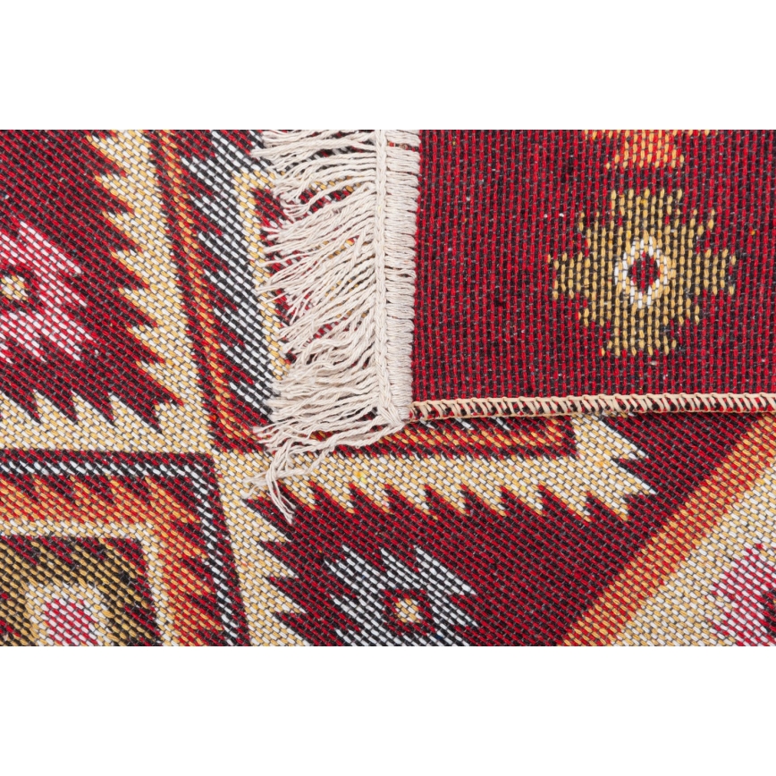 Divpusējs orientālais paklājs KILIM 80x150 cm sarkans/bēšs