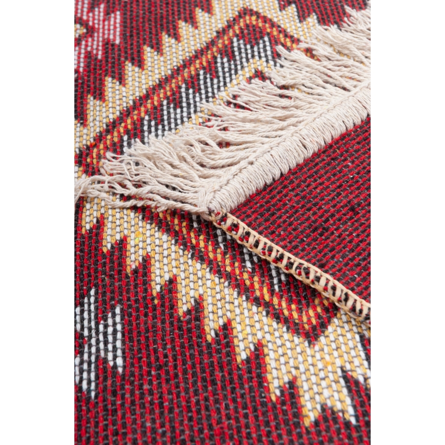Divpusējs orientālais paklājs KILIM 80x150 cm sarkans/bēšs