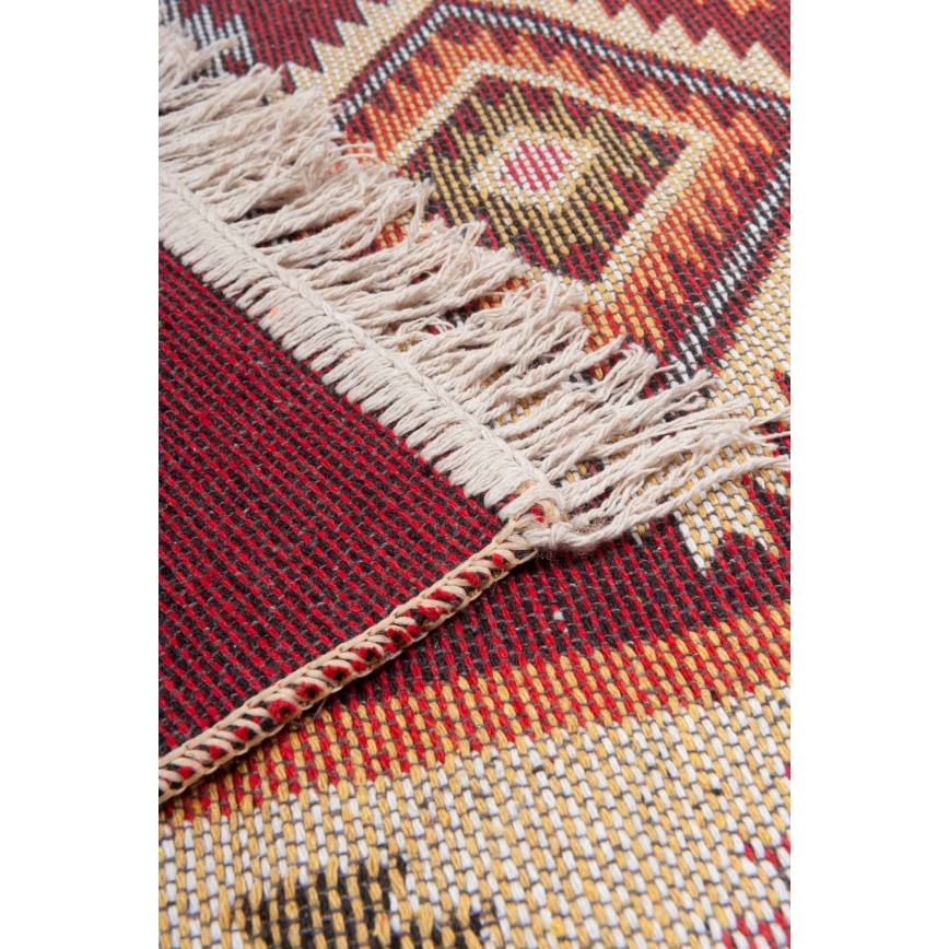 Divpusējs orientālais paklājs KILIM 80x150 cm sarkans/bēšs