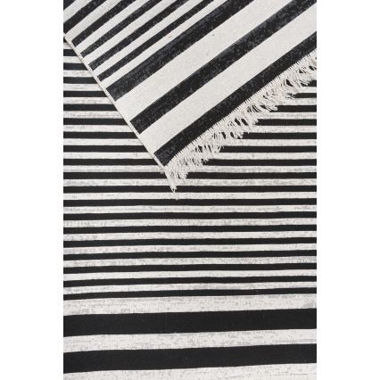 Divpusējs paklājs KILIM GOLD 60x120 cm melns/balts