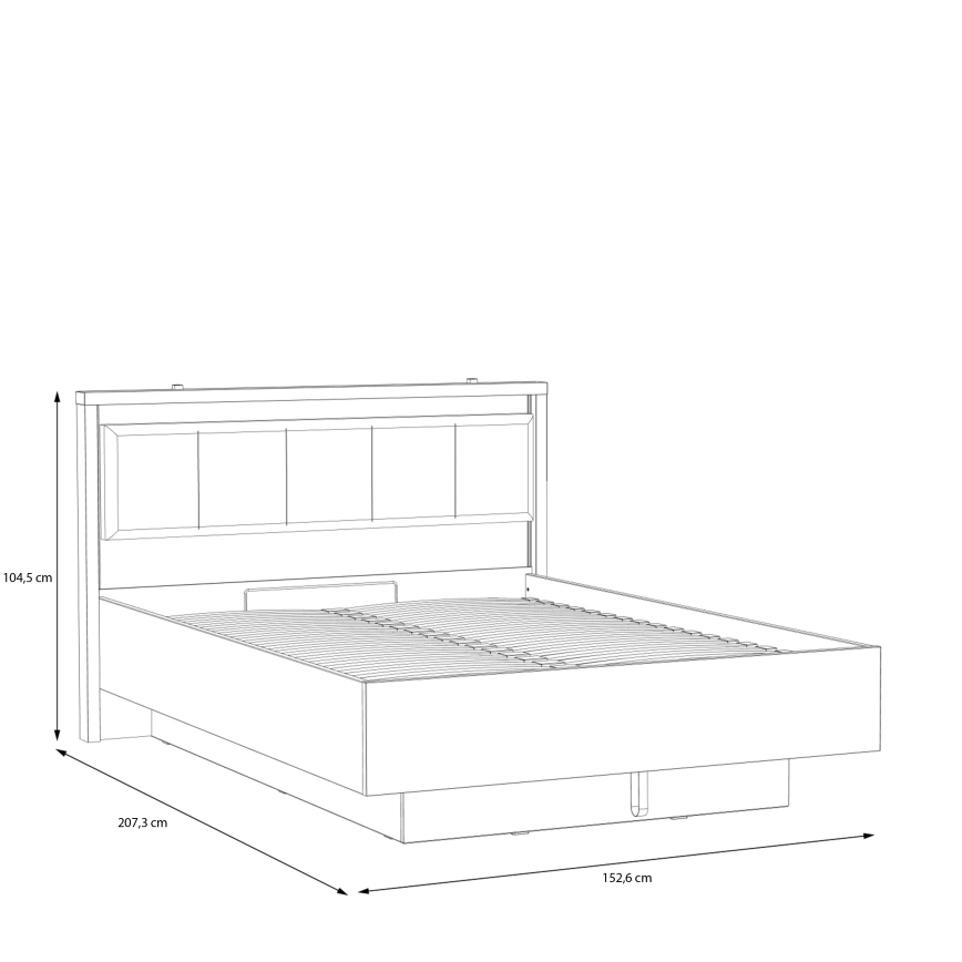 Divvietīga gulta ar uzglabāšanas nodalījumu OREN 140x200 cm brūna/melna