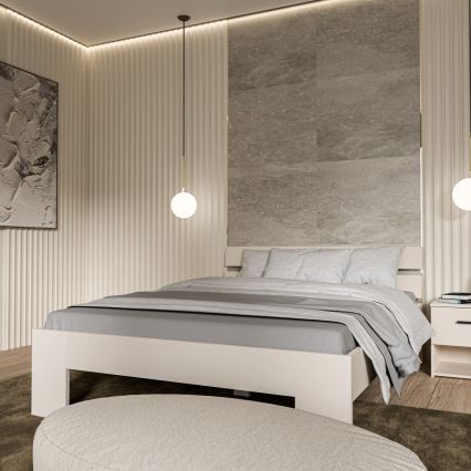 Divvietīga gulta PIROA 160x200 cm bēša