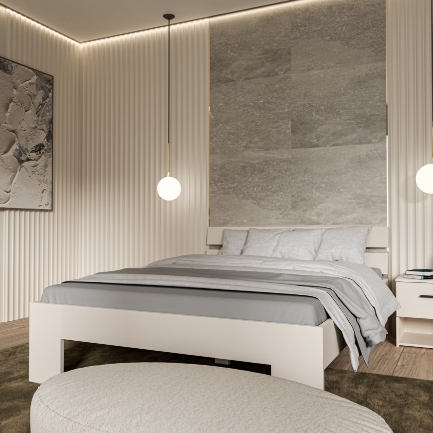 Divvietīga gulta PIROA 160x200 cm bēša