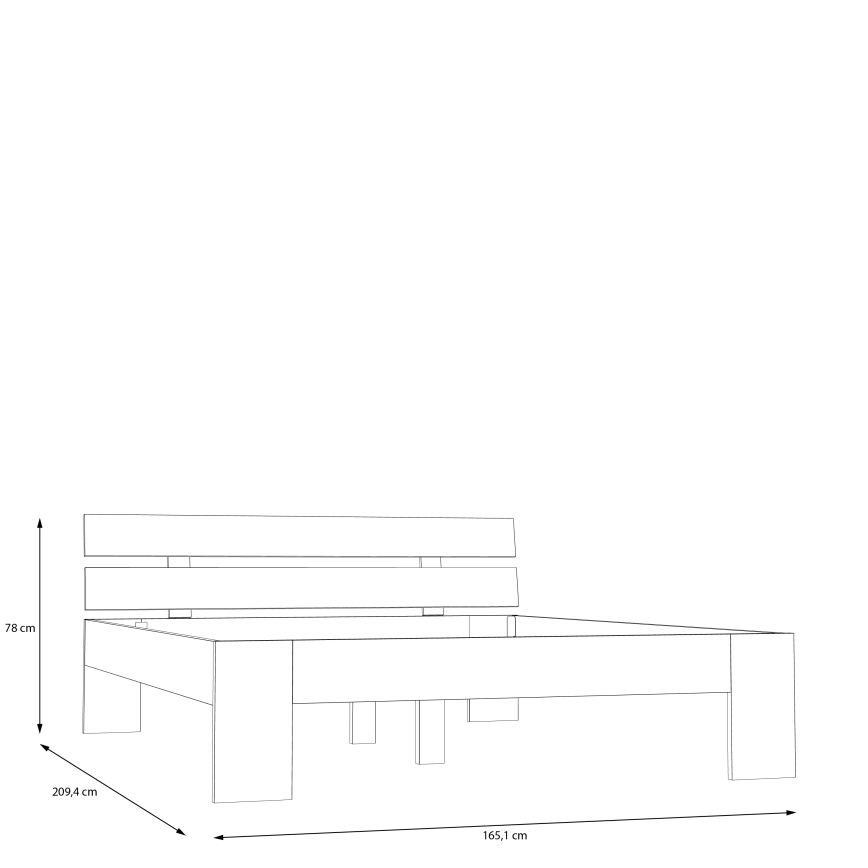 Divvietīga gulta PIROA 160x200 cm bēša