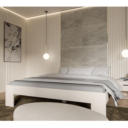 Divvietīga gulta PIROA 180x200 cm bēšā krāsā