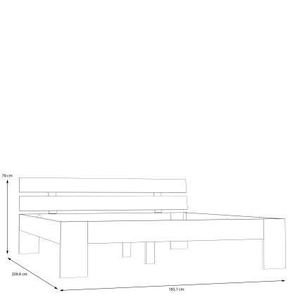 Divvietīga gulta PIROA 180x200 cm bēšā krāsā