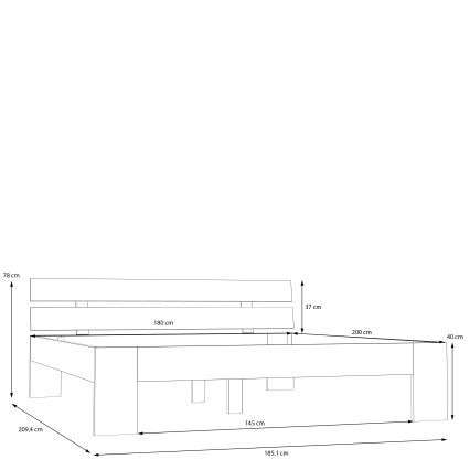Divvietīga gulta PIROA 180x200 cm bēšā krāsā