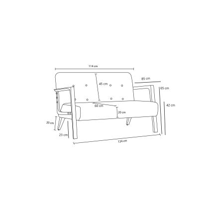 Divvietīgs dīvāns TUMI brūns