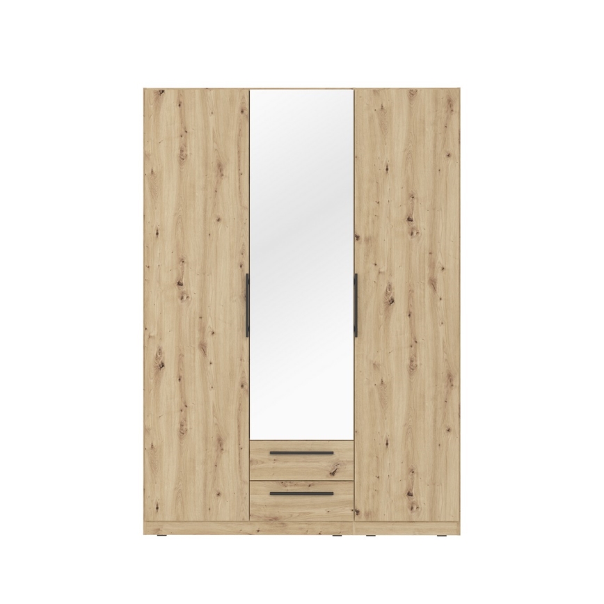 Drēbju skapis ar spoguli MARO 150x213 cm artisan ozols