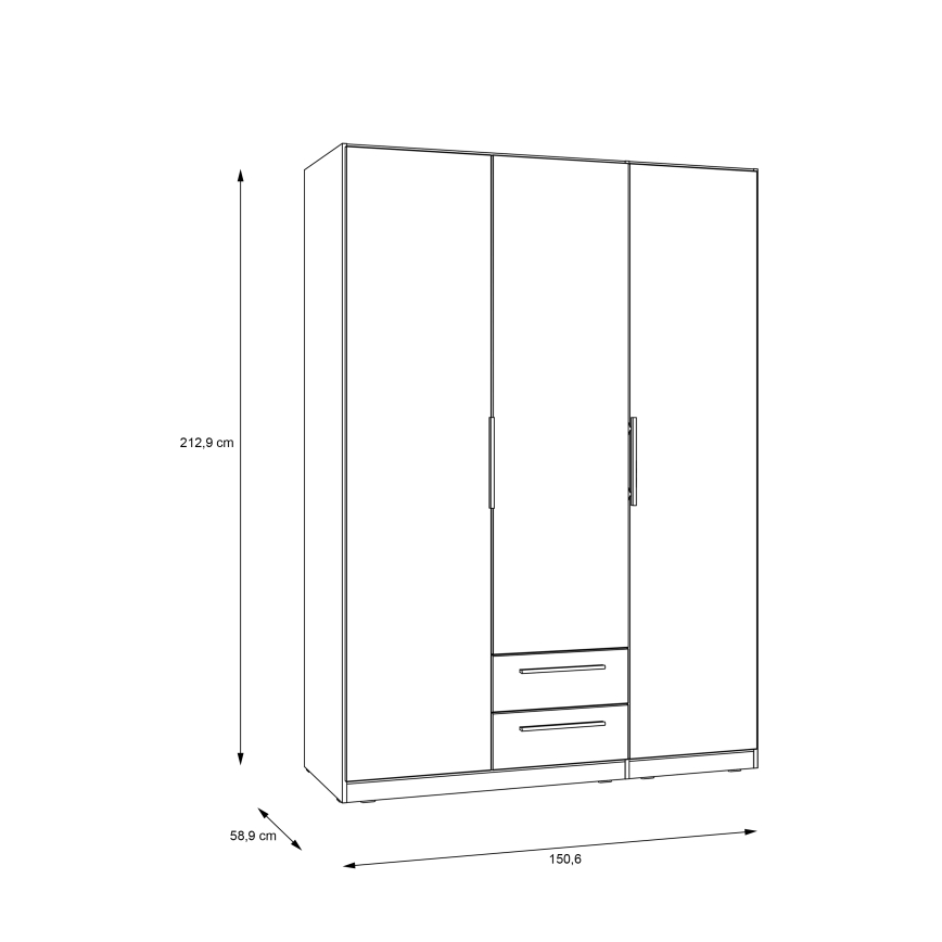 Drēbju skapis ar spoguli MARO 150x213 cm artisan ozols