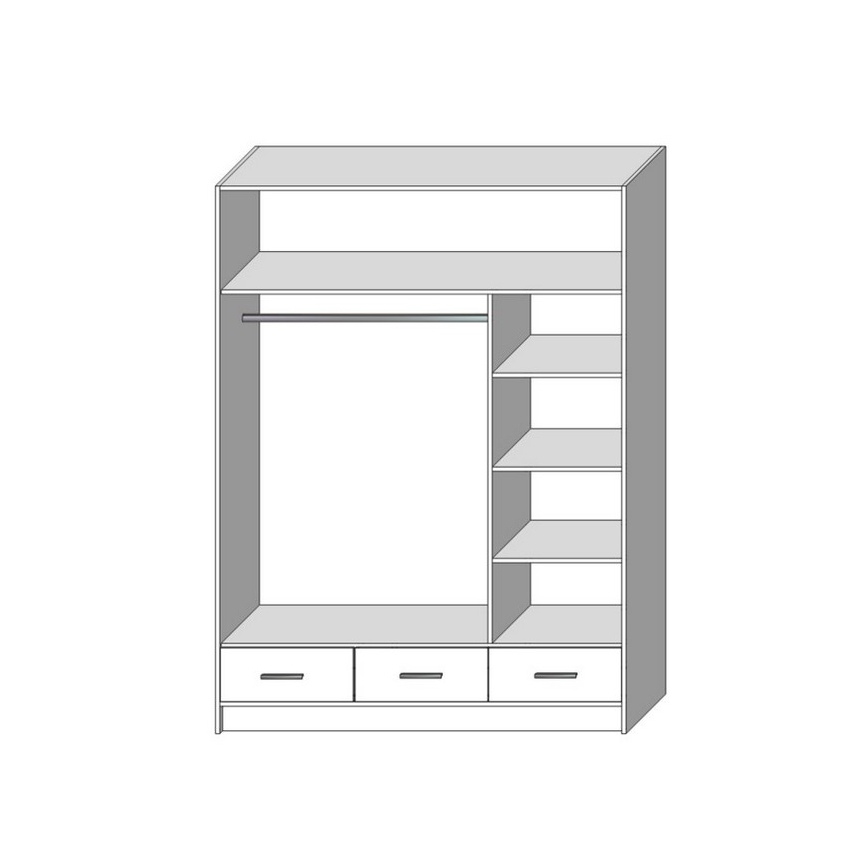 Skapis ar spoguli SANNA 150x215 cm balts