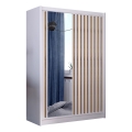 Drēbju skapis ar spoguli SANTINO 150x215 cm balts/ozols craft