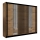 Drēbju skapis ar spoguli SANTINO 250x215 cm craft ozols/melns