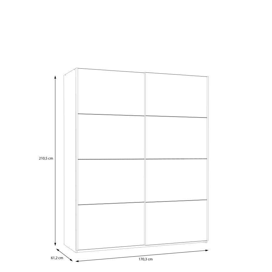 Drēbju skapis KARO 170x210 cm pelēks/zaļš