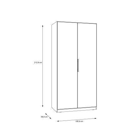 Drēbju skapis MARO 100x213 cm Artisan ozols