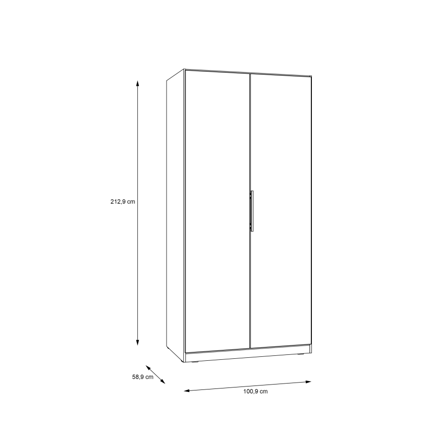 Drēbju skapis MARO 100x213 cm Artisan ozols