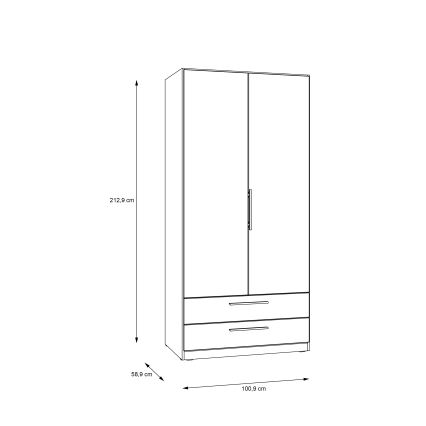 Drēbju skapis MARO 100x213 cm, Artisan ozols