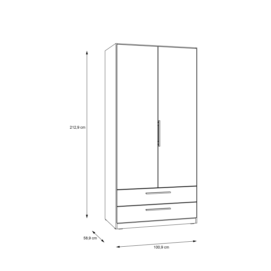 Drēbju skapis MARO 100x213 cm, Artisan ozols