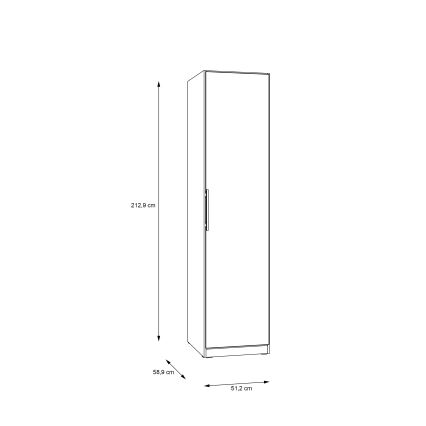 Drēbju skapis MARO 51x213 cm Artisan ozols