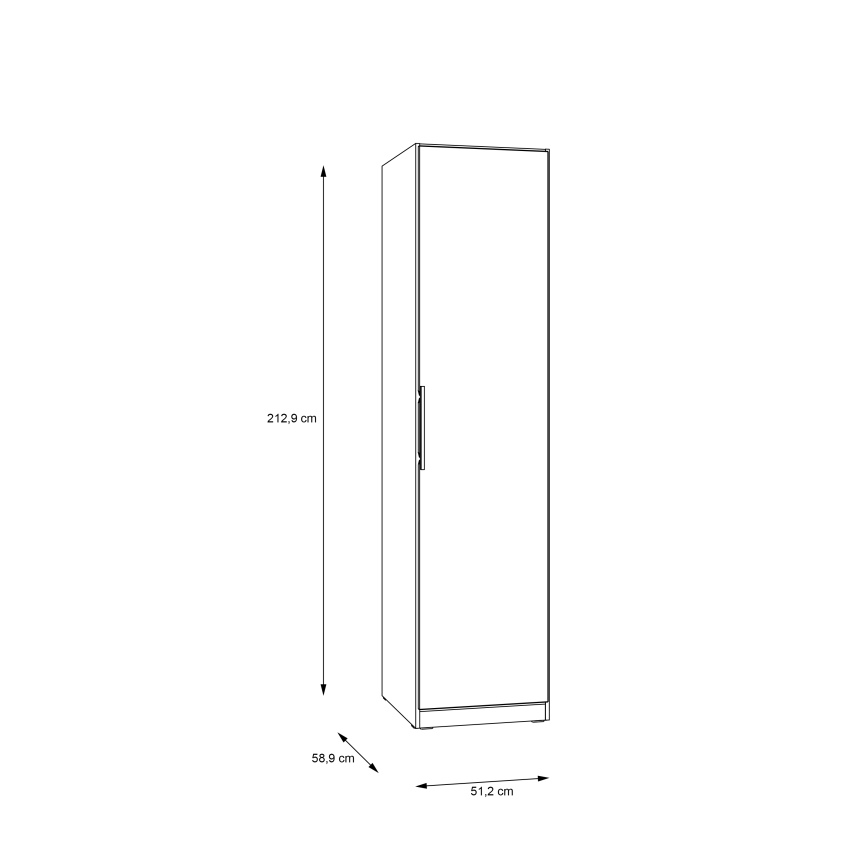 Drēbju skapis MARO 51x213 cm Artisan ozols
