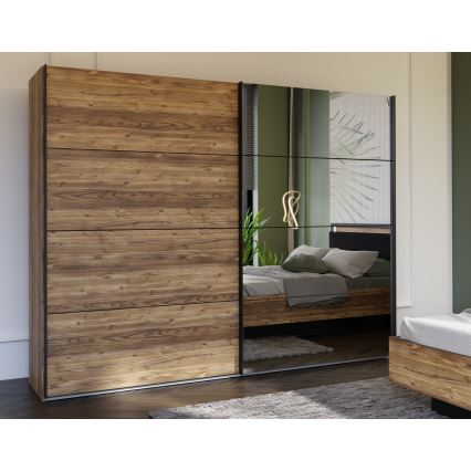 Drēbju skapis OREN ar spoguli, 270x210 cm, artisan ozols