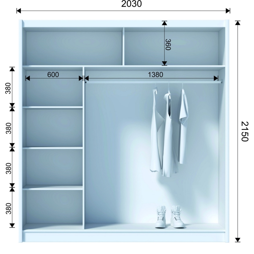 Drēbju skapis SABRINA 203x215 cm ozols sonoma