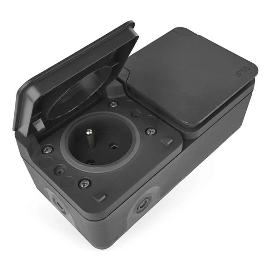 Dubultā kontaktligzda mitrai videi IP55