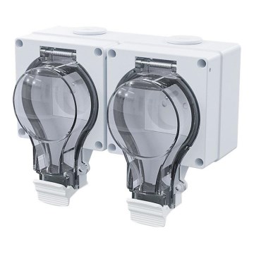 Dubultā kontaktligzda mitrām telpām 230V/16A IP66