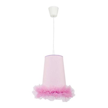 Duolla - Bērnu lustra ar auklu BALLET 1xE27/40W/230V d. 21 cm rozā