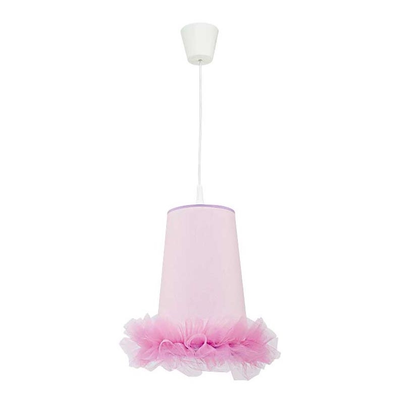 Duolla - Bērnu lustra ar auklu BALLET 1xE27/40W/230V d. 21 cm rozā