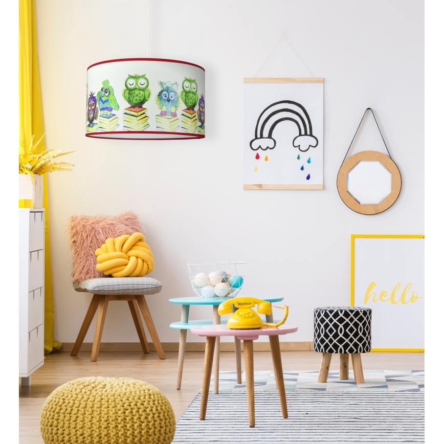 Duolla - Bērnu lustra ar auklu OWL 1xE27/15W/230V d. 35 cm