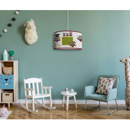 Duolla - Bērnu lustra ar auklu OWLS MULTI 1xE27/15W/230V d. 35 cm