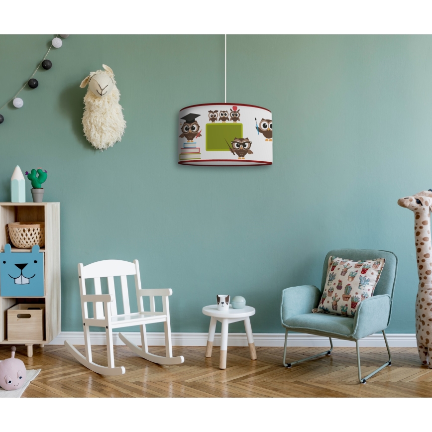 Duolla - Bērnu lustra ar auklu OWLS MULTI 1xE27/15W/230V d. 35 cm