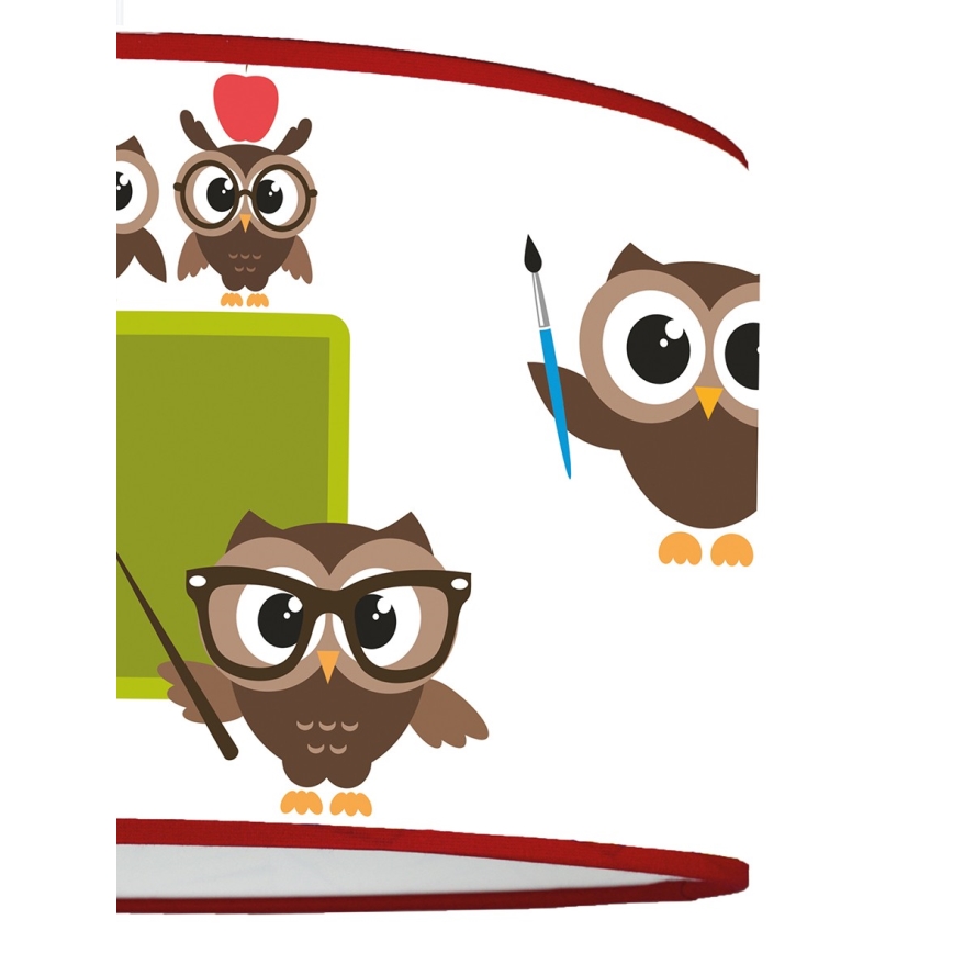 Duolla - Bērnu lustra ar auklu OWLS MULTI 1xE27/15W/230V d. 35 cm