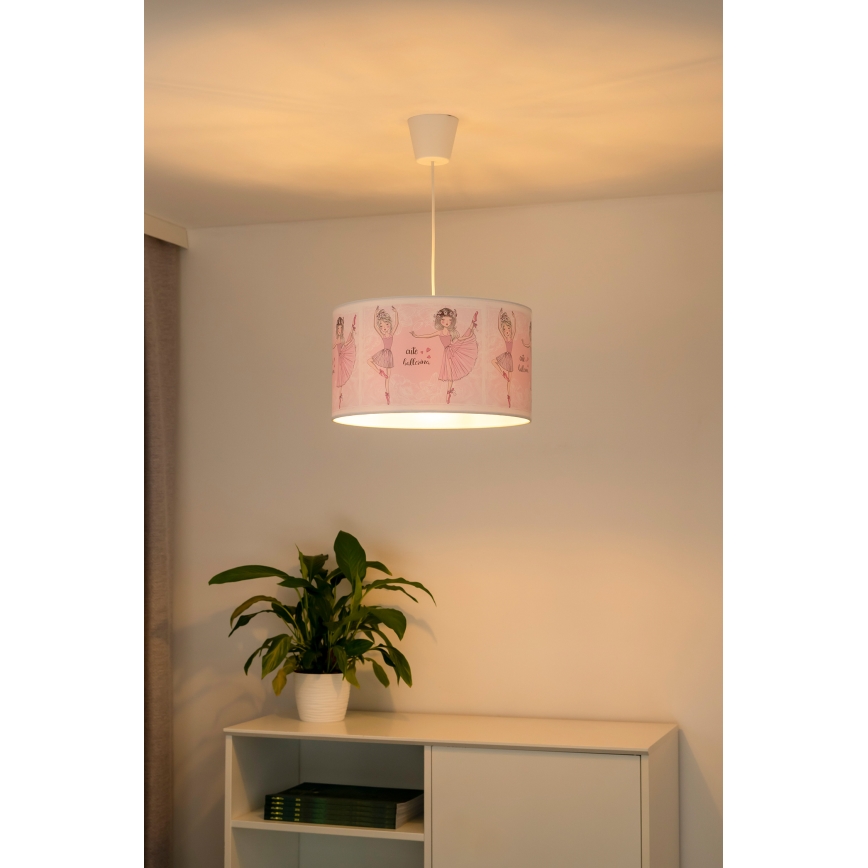 Duolla - Bērnu lustra ar auklu PRINT M 1xE27/40W/230V d. 35 cm balerīnas