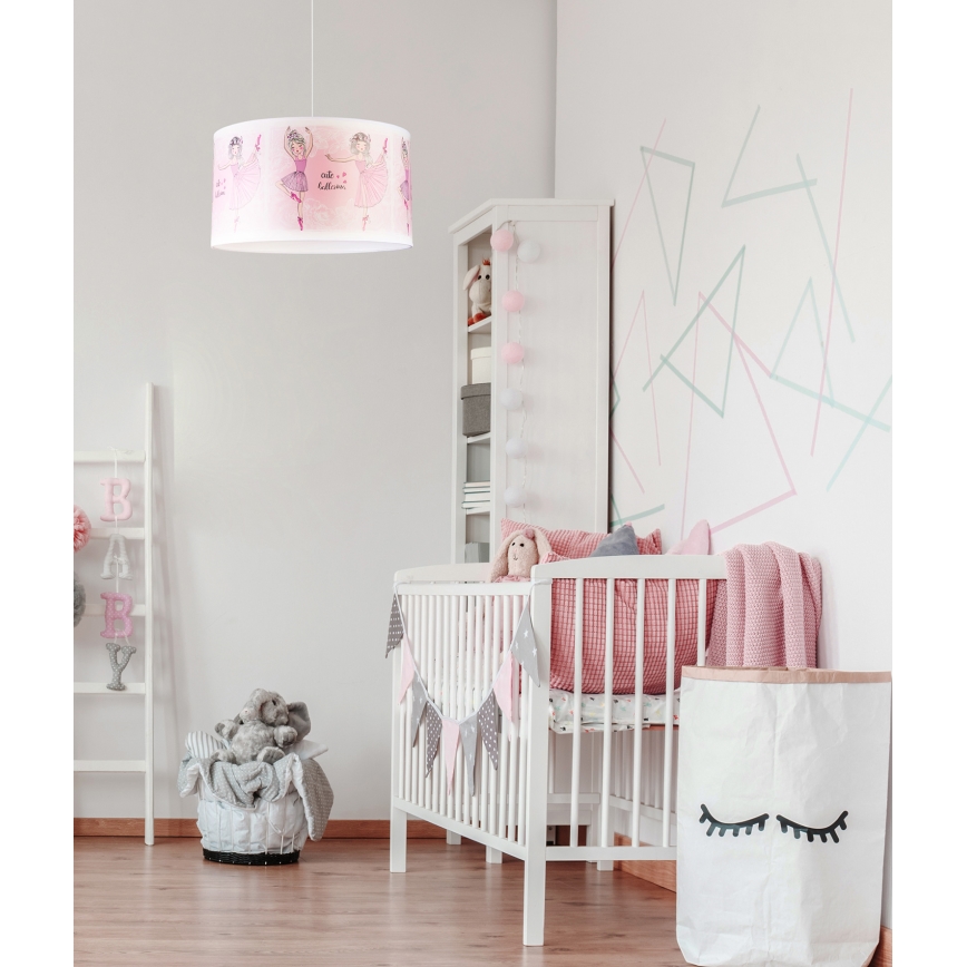 Duolla - Bērnu lustra ar auklu PRINT M 1xE27/40W/230V d. 35 cm balerīnas