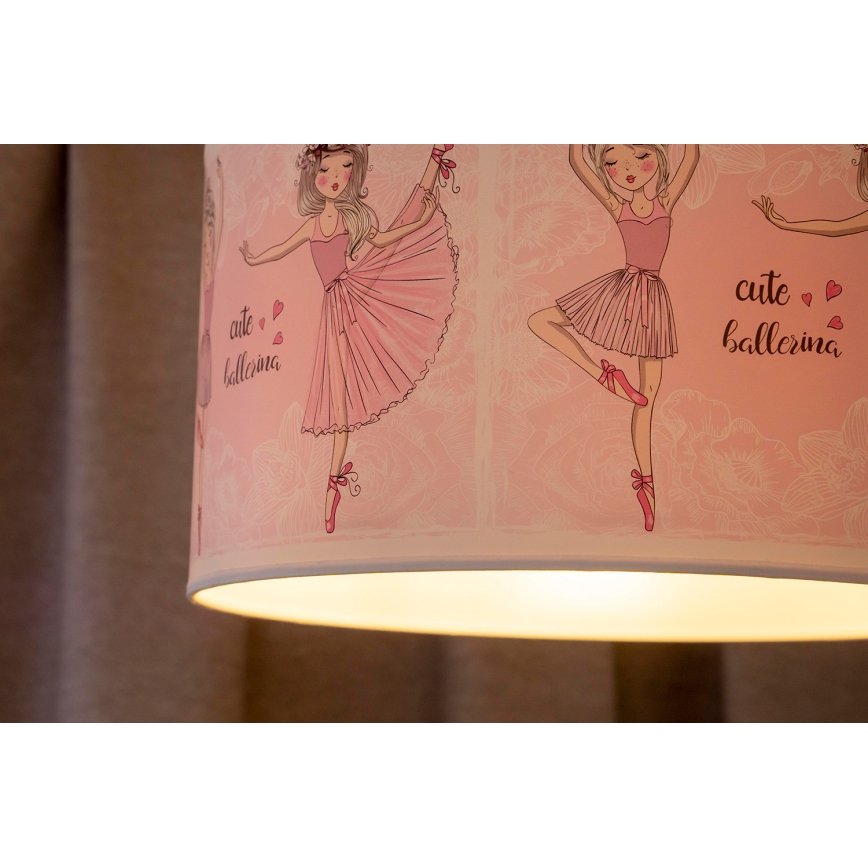 Duolla - Bērnu lustra ar auklu PRINT M 1xE27/40W/230V d. 35 cm balerīnas