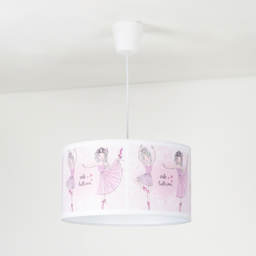 Duolla - Bērnu lustra ar auklu PRINT M 1xE27/40W/230V d. 35 cm balerīnas