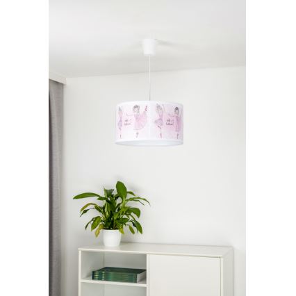 Duolla - Bērnu lustra ar auklu PRINT M 1xE27/40W/230V d. 35 cm balerīnas