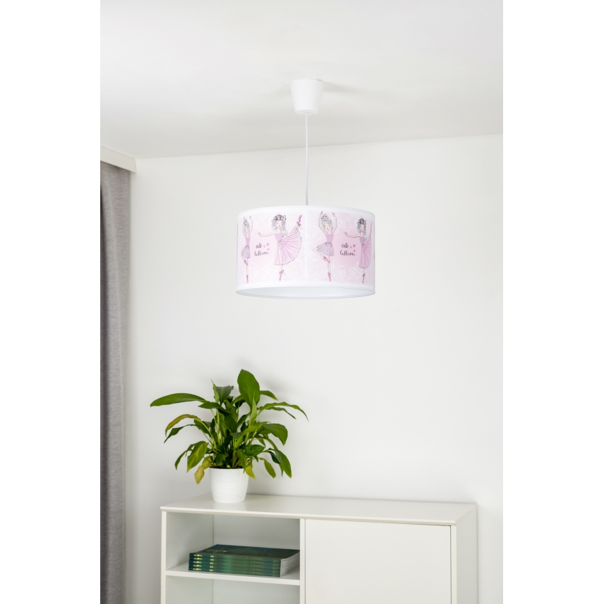 Duolla - Bērnu lustra ar auklu PRINT M 1xE27/40W/230V d. 35 cm balerīnas