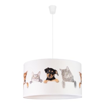 Duolla - Bērnu lustra ar auklu PRINT M 1xE27/40W/230V d. 35 cm dzīvnieki