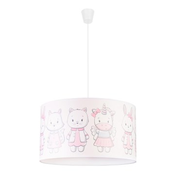 Duolla - Bērnu lustra ar auklu PRINT M 1xE27/40W/230V d. 35 cm mazi dzīvnieki