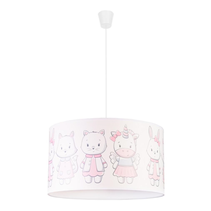 Duolla - Bērnu lustra ar auklu PRINT M 1xE27/40W/230V d. 35 cm mazi dzīvnieki