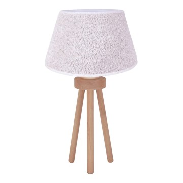 Duolla - Galda lampa BOUCLE 1xE27/15W/230V d. 28 cm balta/koks
