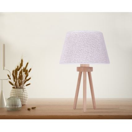 Duolla - Galda lampa BOUCLE 1xE27/15W/230V d. 28 cm balta/koks