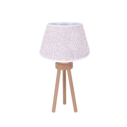 Duolla - Galda lampa BOUCLE 1xE27/15W/230V d. 28 cm balta/koks