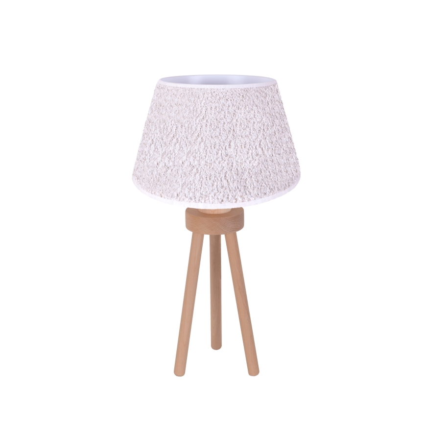Duolla - Galda lampa BOUCLE 1xE27/15W/230V d. 28 cm balta/koks