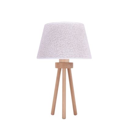 Duolla - Galda lampa BOUCLE 1xE27/15W/230V d. 28 cm balta/koks