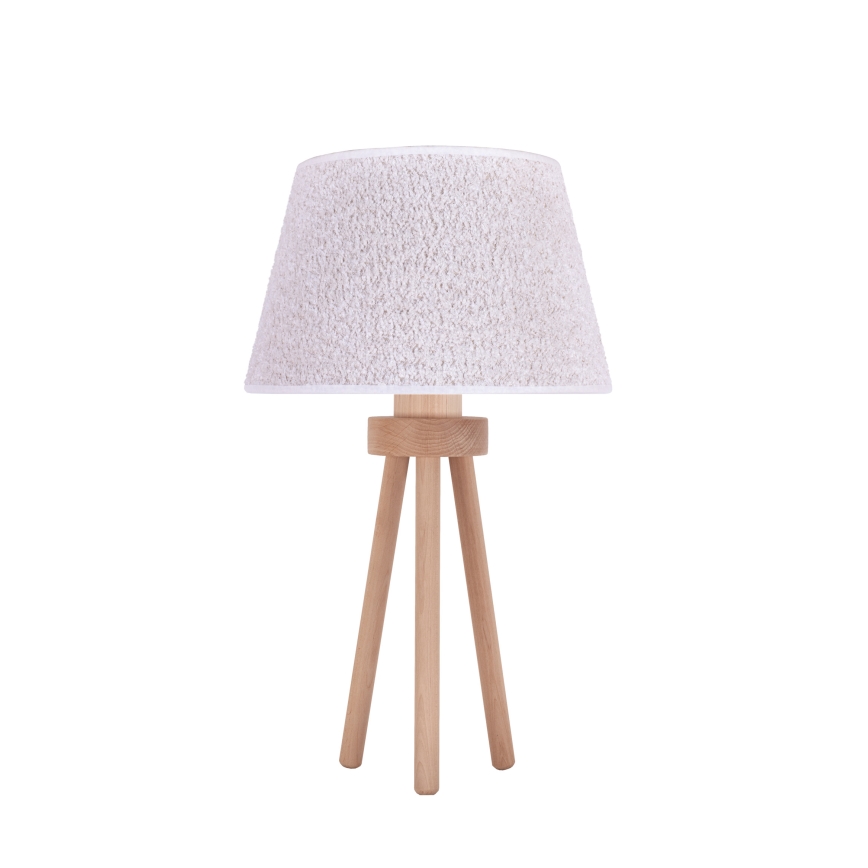 Duolla - Galda lampa BOUCLE 1xE27/15W/230V d. 28 cm balta/koks