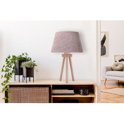 Duolla - Galda lampa BOUCLE 1xE27/15W/230V d. 28 cm brūna/koks